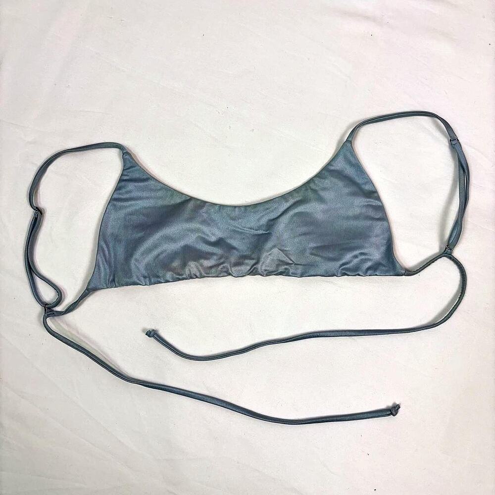 Sparkly blue bikini top